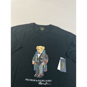 Polo Ralph Lauren T Shirt Mens XLT Black Polo Bear Short Sleeve